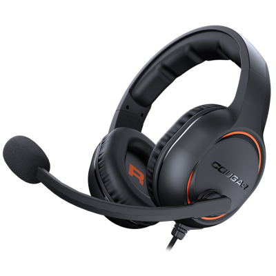 Навушники Cougar HX330, Black/Orange, 3.5 мм, накладні, динаміки 50 мм, мікрофон, 113 дБ, 32 Ом, 2 м