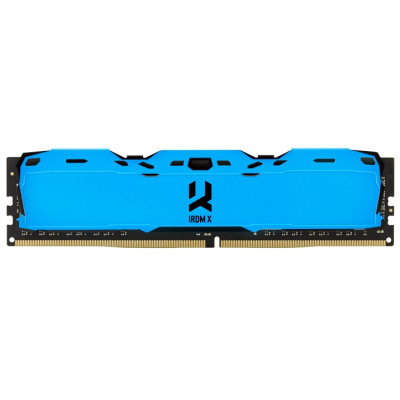 Пам'ять 8Gb DDR4, 3200 MHz, Goodram IRDM X, Blue, 16-18-18, 1.35V, з радіатором (IR-XB3200D464L16SA/8G)