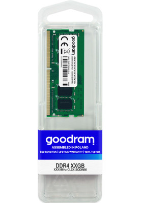Пам'ять SO-DIMM, DDR4, 16Gb, 3200 MHz, Goodram, 1.2V, CL22 (GR3200S464L22S/16G)