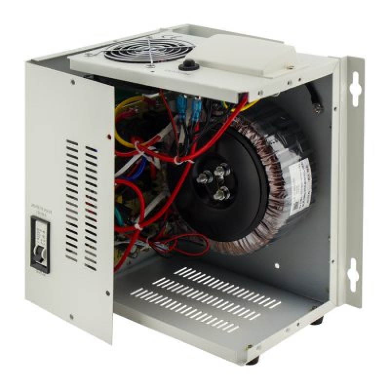 Стабілізатор LogicPower LP-W-5000RD LCD, релейний, 3000Вт/5000ВА, вхід 100-260В AC 50/60Hz, вихід 220В±10%, клеми, однофазний, настінний, 6.1 кг (10353)