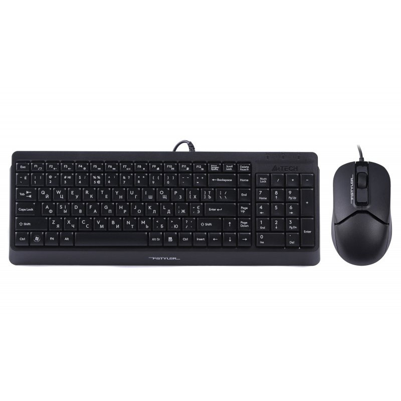 Комплект A4Tech Fstyler Sleek Multimedia Comfort F1512, Black, клавіатура+миша, USB