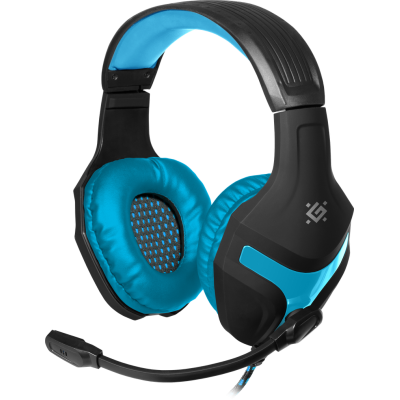 Навушники Defender Scrapper 500, Black/Blue, 2x3.5 мм (+ переходник 4-pin), мікрофон, динаміки 40 мм, 105 дБ, 32 Ом, 2 м (64501)