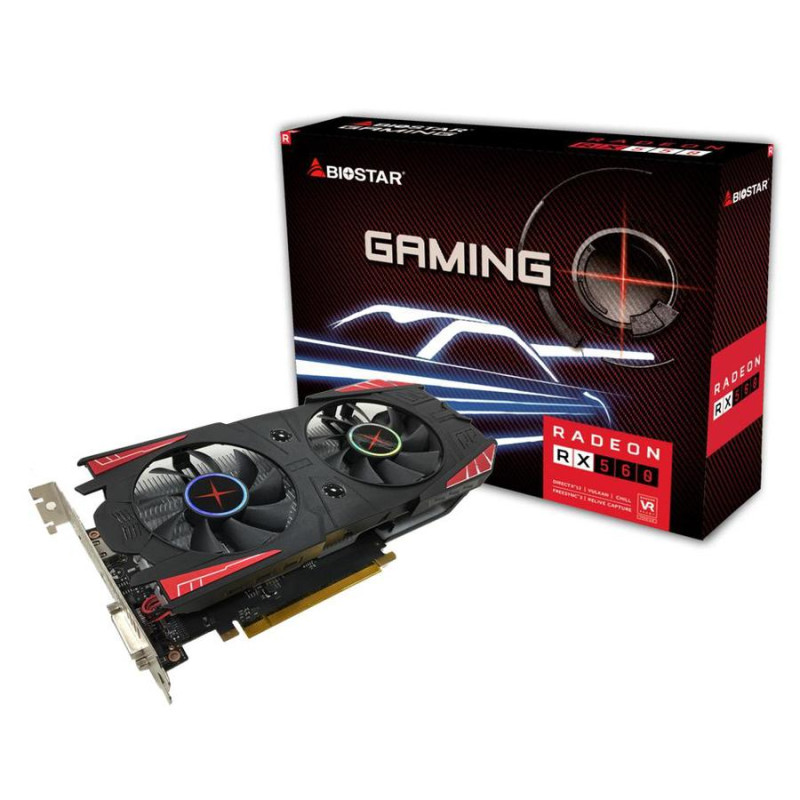 Відеокарта Radeon RX 560, Biostar, 4Gb GDDR5, 128-bit, DVI/HDMI/DP, 1176/6000 MHz (VA5615RF41)