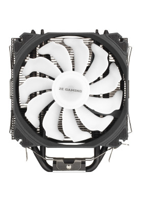 Кулер для процесора 2E Gaming Air Cool AC120D6, алюміній, мідні теплові трубки, 2x120 мм ARGB PWM, для Intel 115x/1200/1366/2011, AMD AMx/FMx, до 180 Вт (2E-AC120D6-ARGB)