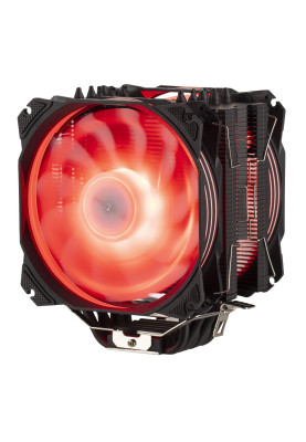 Кулер для процесора 2E Gaming Air Cool AC120D6, алюміній, мідні теплові трубки, 2x120 мм ARGB PWM, для Intel 115x/1200/1366/2011, AMD AMx/FMx, до 180 Вт (2E-AC120D6-ARGB)