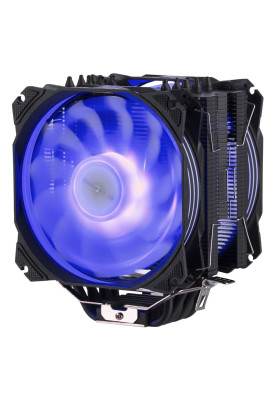 Кулер для процесора 2E Gaming Air Cool AC120D6, алюміній, мідні теплові трубки, 2x120 мм ARGB PWM, для Intel 115x/1200/1366/2011, AMD AMx/FMx, до 180 Вт (2E-AC120D6-ARGB)