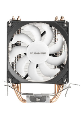 Кулер для процесора 2E Gaming Air Cool AC90D4, алюміній, мідні теплові трубки, 1x90 мм RGB PWM, для Intel 115x/1200/1366, AMD AMx/FMx, до 130 Вт (2E-AC90D4-RGB)