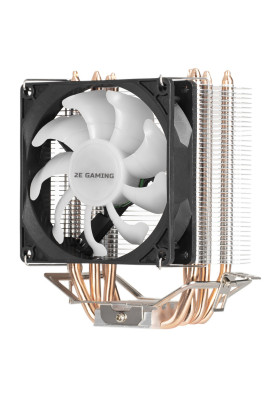 Кулер для процесора 2E Gaming Air Cool AC90D4, алюміній, мідні теплові трубки, 1x90 мм RGB PWM, для Intel 115x/1200/1366, AMD AMx/FMx, до 130 Вт (2E-AC90D4-RGB)