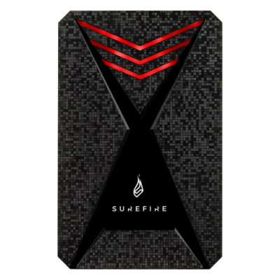 Зовнішній накопичувач SSD, 1Tb, SureFire Bunker, Black, USB 3.2, 3D TLC, 450/430 MB/s, RGB подсветка, 125 x 80 x 17.5 мм, 104 г (53684)