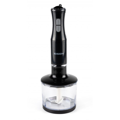 Блендер Eisen EBSS-600SW, Black, 600W, занурювальний, 2 швидкості, турборежим, стакан 600мл, подрібнювач 500мл, вінчик, гак для замішування тіста