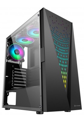 Корпус 2E Gaming GALAXY (G2055) Black, без БЖ, Mid Tower, для ATX / Micro ATX / Mini ITX, 2xUSB 2.0, 1xUSB 3.0, 3x120 ARGB Fan, бічна панель із загартованого скла (2E-G2055)