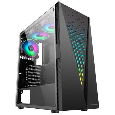 Корпус 2E Gaming GALAXY (G2055) Black, без БЖ, Mid Tower, для ATX / Micro ATX / Mini ITX, 2xUSB 2.0, 1xUSB 3.0, 3x120 ARGB Fan, бічна панель із загартованого скла (2E-G2055)