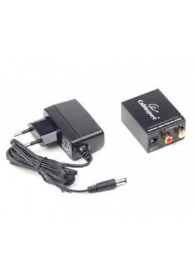 Адаптер Cablexpert, 1х RCA (коаксіальний), 1х Toslink на 2х RCA аудіо (L/R) Black (DSC-OPT-RCA-001)
