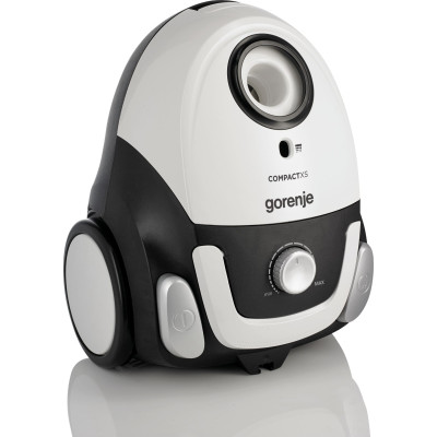 Пилосос Gorenje VCEA11CXWII, White/Black, 750W, всмоктування 158W, мішковий, сухе прибирання, об'єм 2л, телескопічна трубка, насадки: міні насадка/універсальна щітка