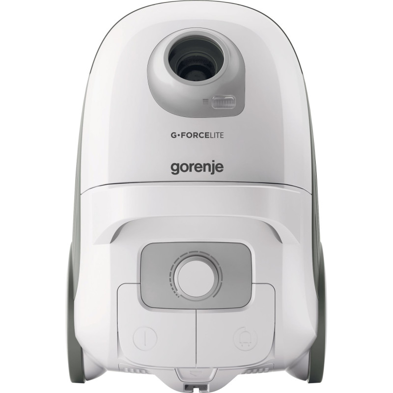 Пилосос Gorenje VCEA21GLW, White/Black, 700W, потужність всмоктування 212W, мішковий, сухе прибирання, об'єм 3л, телескопічна трубка, насадки: міні насадка 3шт/щітка Xpand Zone