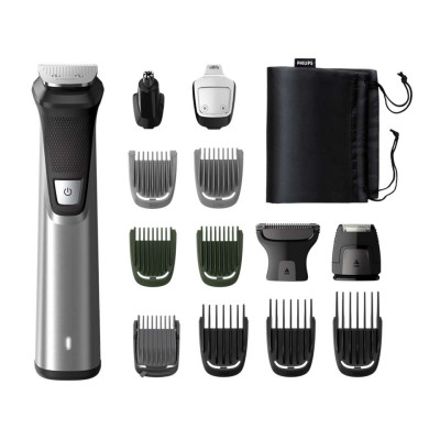 Тример для бороди Philips Multigroom series 7000 (MG7745/15), насадок в комплекті 14 шт, леза, що самозаточуються, довжина стрижки 3-7 мм, вологе очищення