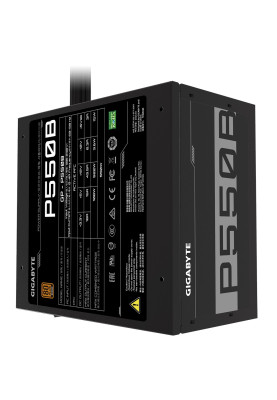 Блок живлення 550 Вт, Gigabyte P550B, Black, 80+ Bronze, Active PFC, 12 см, захист OPP/UVP/OVP/SCP/OCP (GP-P550B)