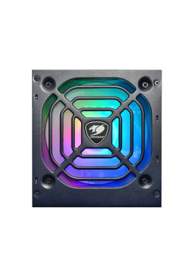 Блок живлення 550W, Cougar XTC550 ARGB, Black, 120 мм, PFC, 80% Efficience, MB: 20+4 pin, CPU: 4+4 pin, VGA: 2 x 6+2 pin, 2xMolex, 5xSATA, захист OVP/OPP/SCP/UVP