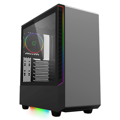 Корпус GameMax Panda BK Black, без БЖ, Mid Tower, EATX/ATX/Micro ATX/Mini ITX, 2xUSB 3.1, 1x120 мм, 438x210x468 мм, 7.2 кг
