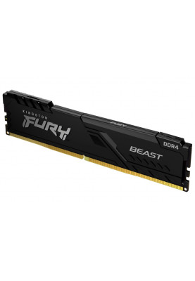 Пам'ять 8Gb DDR4, 2666 MHz, Kingston Fury Beast, Black, 16-18-18, 1.2V, з радіатором (KF426C16BB/8)