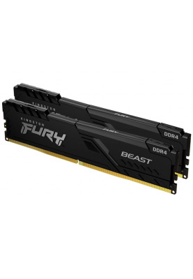 Пам'ять 4Gb x 2 (8Gb Kit) DDR4, 2666 MHz, Kingston Fury Beast, Black, 16-18-18, 1.2V, з радіатором (KF426C16BBK2/8)