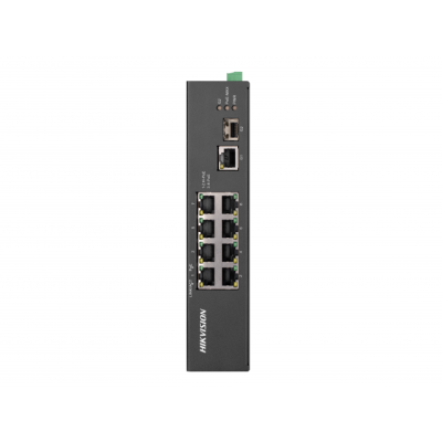 Комутатор Hikvision DS-3T0310HP-E/HS, 6xGigabit PoE, 2xGigabit Hi-PoE, 1xGigabit SFP, некерований, 197x114.2x42.2 мм