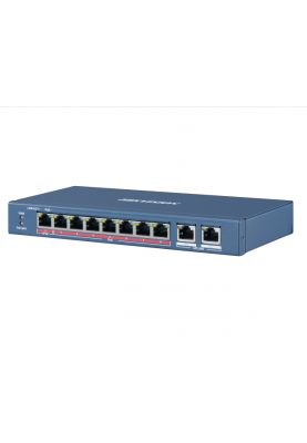 Комутатор Hikvision DS-3E0310HP-E, 7xPoE, 2xGigabit, 1xHiPoe, некерований, 217.6x27.8x103.35 мм