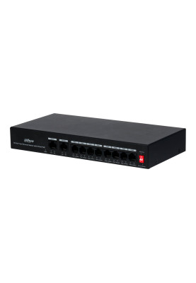 Комутатор Dahua DH-PFS3010-8ET-65, 8xPoE, керований, 243х123х35 мм