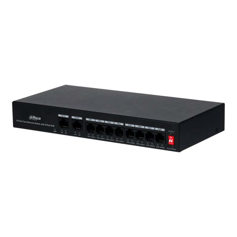 Комутатор Dahua DH-PFS3010-8ET-65, 8xPoE, керований, 243х123х35 мм
