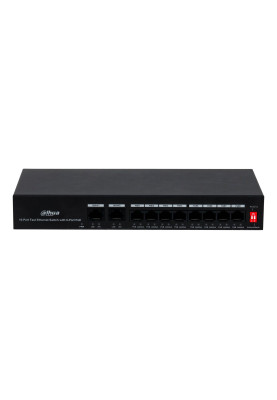 Комутатор Dahua DH-PFS3010-8ET-65, 8xPoE, керований, 243х123х35 мм