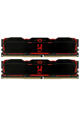 Пам'ять 8Gb x 2 (16Gb Kit) DDR4, 3200 MHz, Goodram IRDM X, Black, 16-18-18-36, 1.35V, з радіатором (IR-X3200D464L16SA/16GDC)