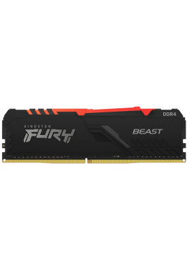 Пам'ять 16Gb x 2 (32Gb Kit) DDR4, 3200 MHz, Kingston Fury Beast RGB, Black, 16-18-18, 1.35V, з радіатором (KF432C16BB1AK2/32)