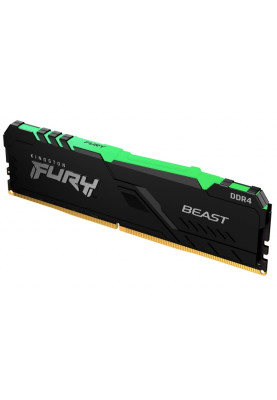 Пам'ять 32Gb DDR4, 3200 MHz, Kingston Fury Beast RGB, Black, 16-18-18, 1.35V, з радіатором (KF432C16BBA/32)
