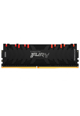 Пам'ять 16Gb x 2 (32Gb Kit) DDR4, 3200 MHz, Kingston Fury Renegade RGB, Black, 16-18-18, 1.35V, з радіатором (KF432C16RB1AK2/32)