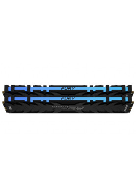 Пам'ять 16Gb x 2 (32Gb Kit) DDR4, 3200 MHz, Kingston Fury Renegade RGB, Black, 16-18-18, 1.35V, з радіатором (KF432C16RB1AK2/32)