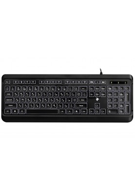 Клавіатура 2E KS120, Black, USB, біле підсвічування, 12 мультимедіа клавіш, 1.5 м (2E-KS120UB)