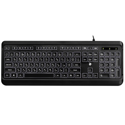 Клавіатура 2E KS120, Black, USB, біле підсвічування, 12 мультимедіа клавіш, 1.5 м (2E-KS120UB)