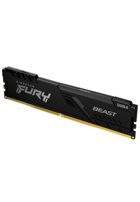 Пам'ять 16Gb DDR4, 3600 MHz, Kingston Fury Beast, Black, 18-22-22, 1.35V, з радіатором (KF436C18BB/16)