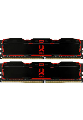 Пам'ять 16Gb x 2 (32Gb Kit) DDR4, 3200 MHz, Goodram IRDM X, Black, 16-18-18-36, 1.35V, з радіатором (IR-X3200D464L16A/32GDC)