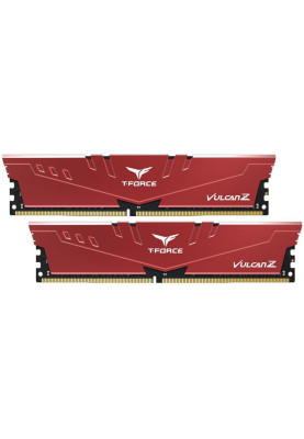 Пам'ять 16Gb x 2 (32Gb Kit) DDR4, 3200 MHz, Team Vulcan Z, Red, 16-20-20-40, 1.35V, з радіатором (TLZRD432G3200HC16FDC01)