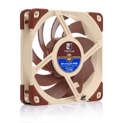 Вентилятор 120 мм, Noctua NF-A12x25 PWM, для корпусу 120x120x25мм SSO2 450-2000 об/хв 18.8-22,6 дБ 4pin PWM
