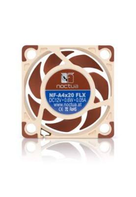 Вентилятор 40 mm, Noctua NF-A4x20 FLX, для корпусу 40x40x20mm SSO2 5000 об/хв 8,5-14,9 дБ бежевий/коричневий