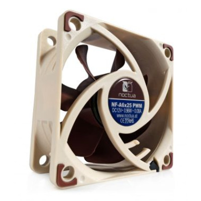 Вентилятор 60 мм, Noctua NF-A6x25 PWM, Biege, 60x60x25 мм, 550-3000 об/хв, 13.7-19.3 dB, 4-pin, підшипник SSO2