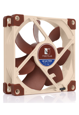 Вентилятор 92 мм, Noctua NF-A9 PWM, Biege, 92x92x25 мм, PWM, 400-2000 rpm, 22.8 дБ(А), 4-pin, підшипник SSO2