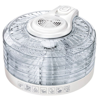 Сушарка овочів та фруктів MPM MSG-02, White, 400W, електронне керування, кількість ярусів 5
