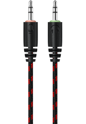 Навушники Defender Scrapper 500, Black/Red, 2x3.5 мм (+ перехідник 4-pin), мікрофон, динаміки 40 мм, 105 дБ, 32 Ом, 2 м (64500)