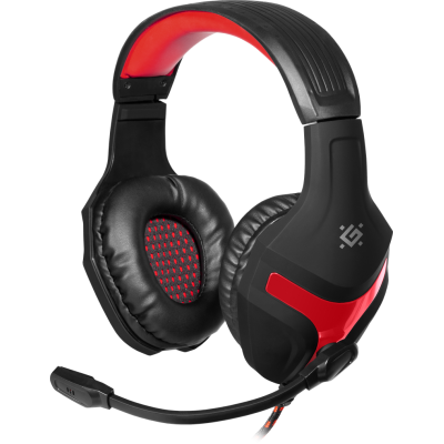 Навушники Defender Scrapper 500, Black/Red, 2x3.5 мм (+ перехідник 4-pin), мікрофон, динаміки 40 мм, 105 дБ, 32 Ом, 2 м (64500)