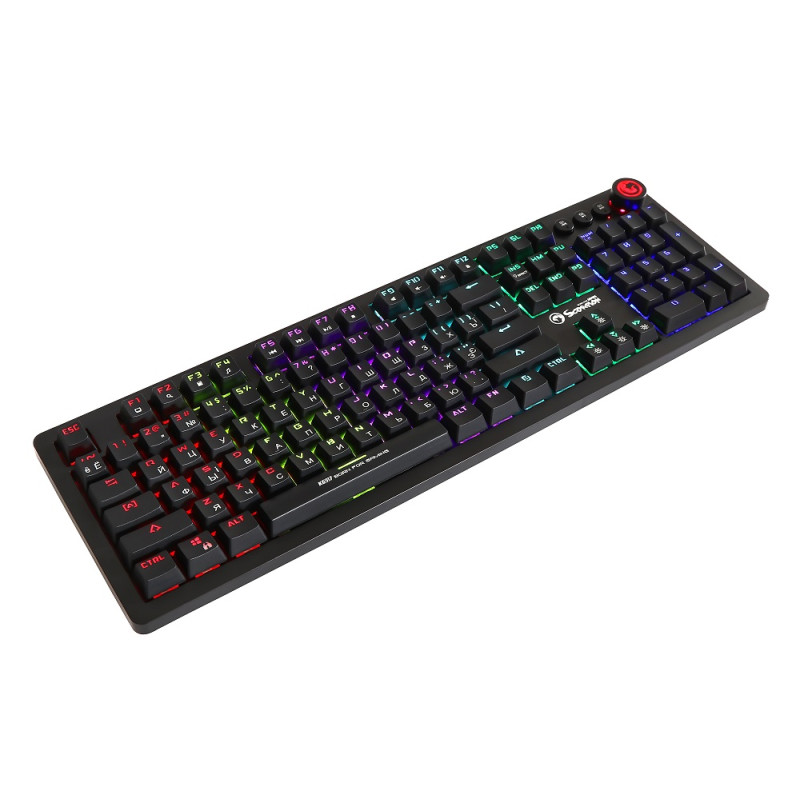 Клавіатура Marvo KG917 Black, USB, Multi-LED Mechanical Blue Switch, підсвічування, довжина кабелю 1,6 м. (KG917)