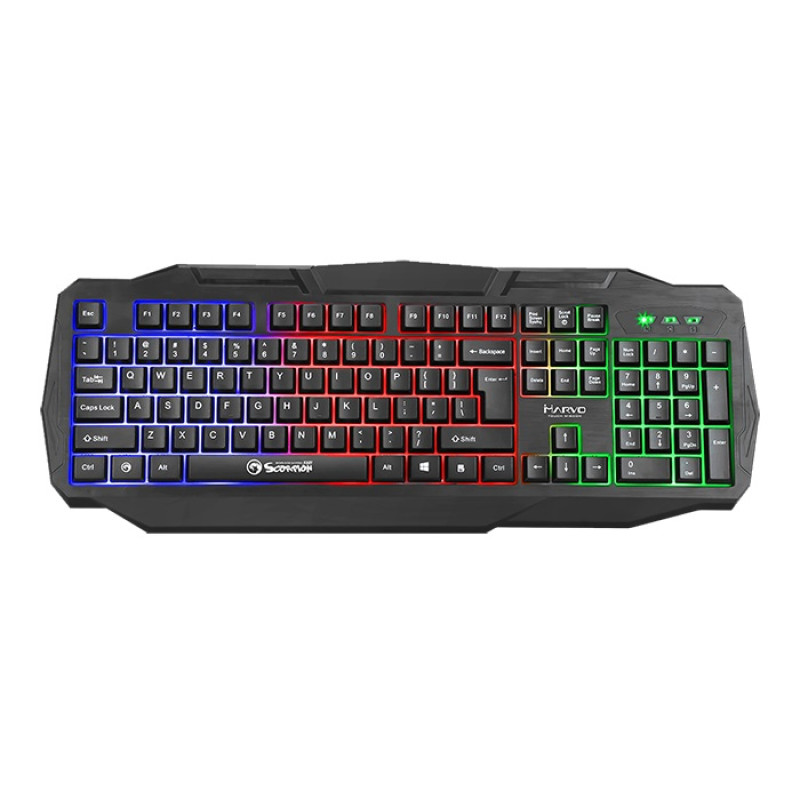 Клавіатура Marvo K601 Black, USB, Multi-LED підсвічування, довжина кабелю 1,5 м. (K601)