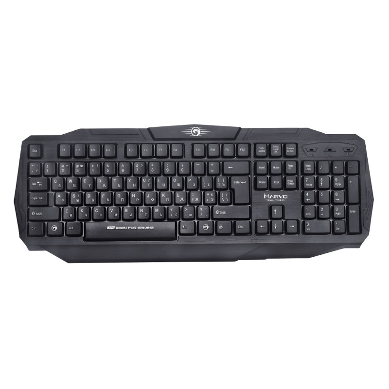 Клавіатура Marvo K601 Black, USB, Multi-LED підсвічування, довжина кабелю 1,5 м. (K601)